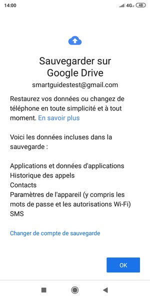 Sélectionnez OK