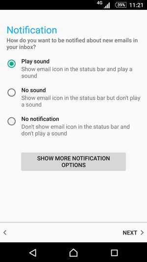Select your preferred option and select NEXT