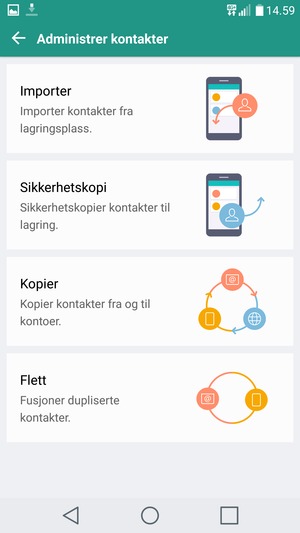 Velg Importer