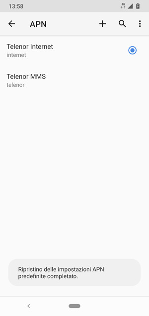 Seleziona Nuovo APN