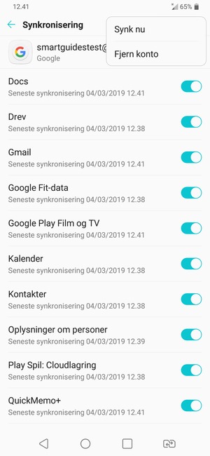 Vælg Synk nu
