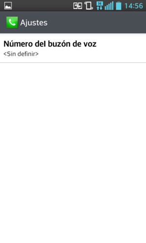 Seleccione Número del búzon de voz