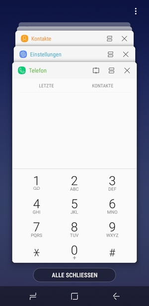 Wählen Sie ALLE SCHLIESSEN