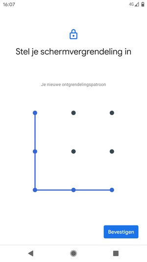 Teken het ontgrendelingspatroon nogmaals en selecteer Bevestigen