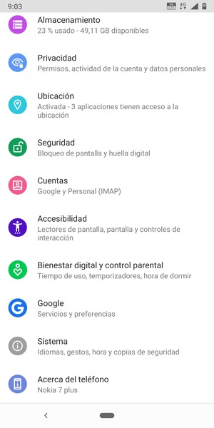 Desplácese y seleccione Sistema