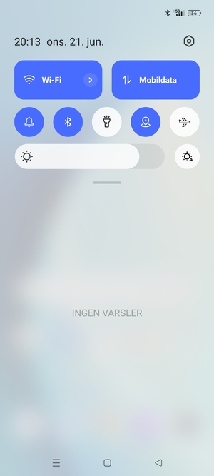 Dra ned toppmenyen igjen