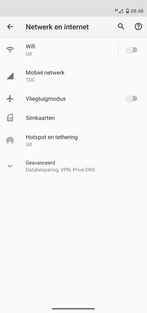 Selecteer Mobiel netwerk