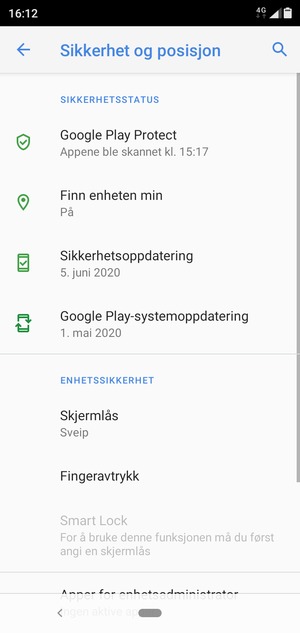 For å aktivere skjermlåsen, velg Skjermlås