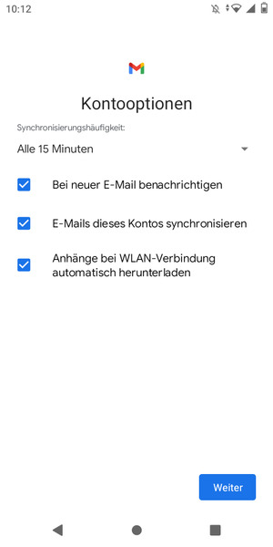 Wählen Sie Weiter