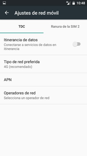 Para cambiar la red en caso de problemas de conectividad, seleccione Operadores de red