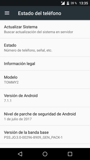 Seleccione Actualizar Sistema
