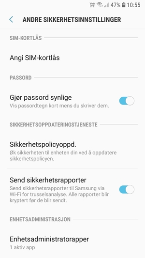 Velg Angi SIM-kortlås