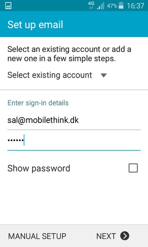 Enter your Gmail or Hotmail address and password. Select NEXT