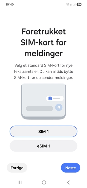 Velg ønsket alternativ og velg Neste
