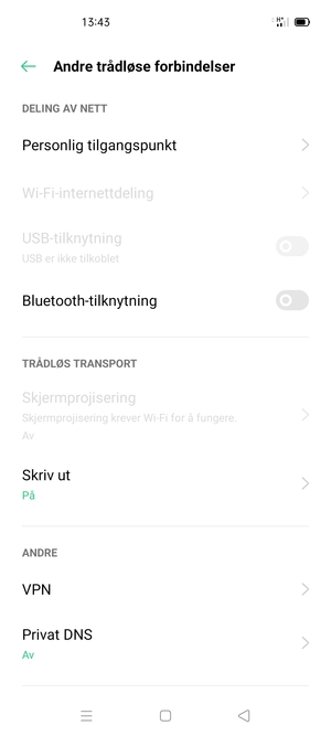 Velg Personlig tilgangspunkt