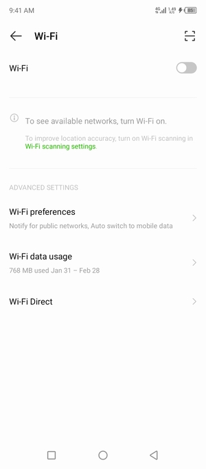 Turn Wi-Fi on