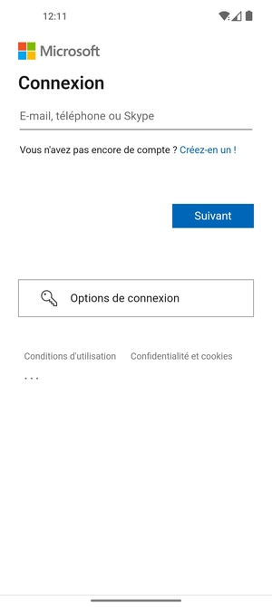 Saisissez votre adresse e-mail et sélectionnez Suivant