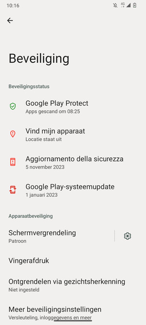 Uw telefoon is nu beveiligd met een schermvergrendeling