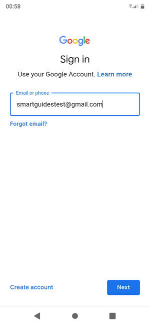 Enter your email address and select Next