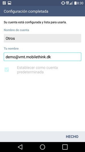 Déle a su cuenta un nombre y escriba su nombre. Seleccione HECHO