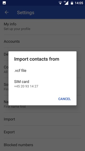 Select SIM card
