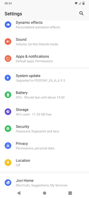 To activate your screen lock, go to the Settings menu and select Security