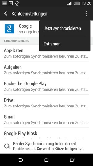 Wählen Sie Jetzt synchronisieren