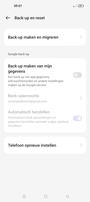 Schakel Back-up maken van mijn gegevens in