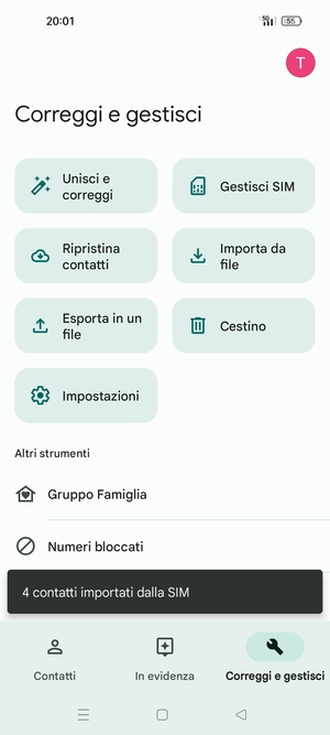 I tuoi contatti verranno salvati sul tuo account Google, e salvati sul tuo telefono la prossima volta che Google sarà sincronizzato.
