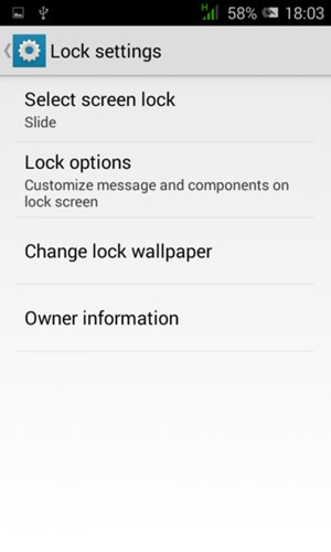 Select Select screen lock