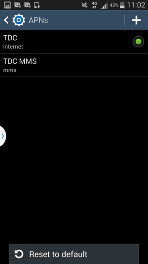 Select Reset to default
