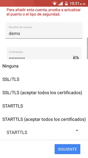 Seleccione Ninguna y SIGUIENTE