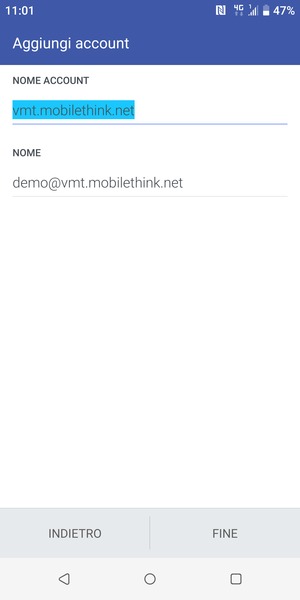 Scegli un nome per il tuo account e inserisci il tuo nome. Seleziona FINE