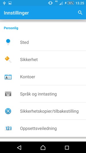 Bla til og velg Kontoer