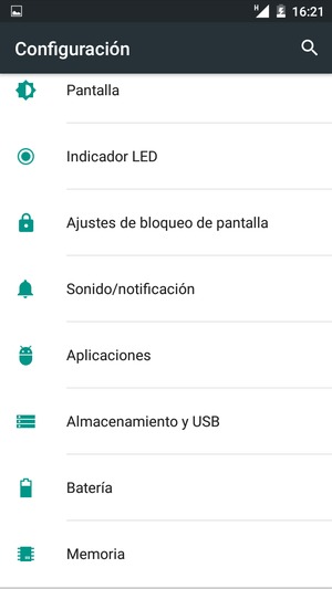 Desplácese y seleccione Batería