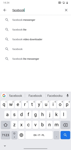 Enter the app name and select Search