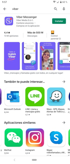 Seleccione la aplicación