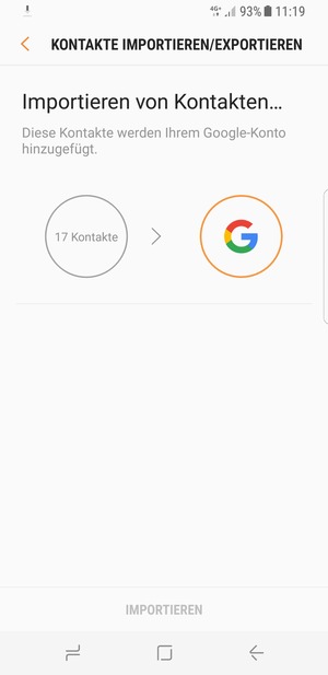Ihre Kontakte werden in Ihrem Google Konto gespeichert und auf Ihrem Handy gespeichert, wenn Google das nächste Mal synchronisiert wird.