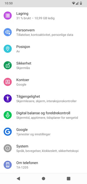 Bla til og velg Kontoer