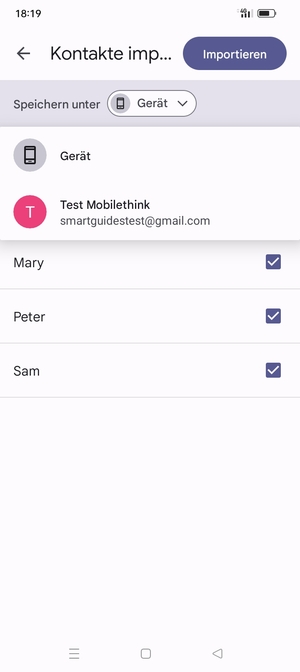 Wählen Sie Ihr  Google-Konto