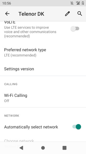 Turn off Automatically select network