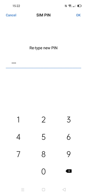 Confirm your new SIM PIN and select OK