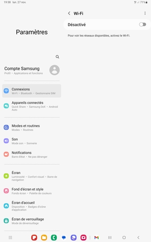 Activer le Wi-Fi