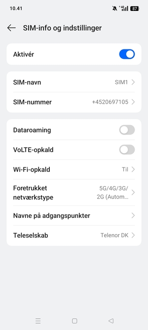 Vælg Navne på adgangspunkter