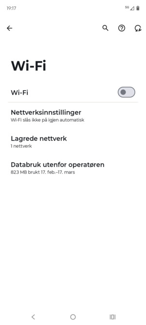 Slå på Wi-Fi
