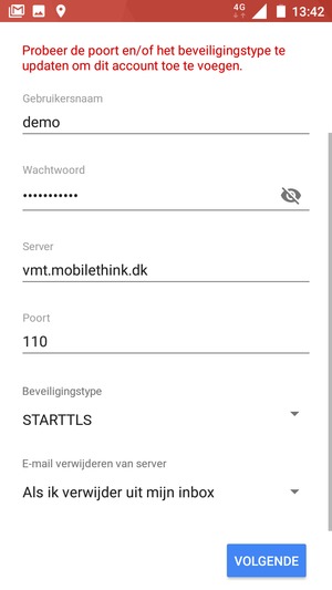 Scroll naar beneden en selecteer Beveiligingstype