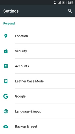 Scroll to and select Accounts