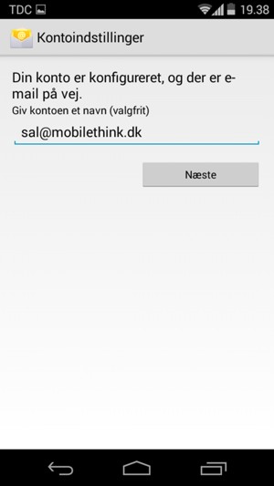Giv din konto et navn og vælg Næste