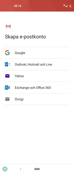 Välj Exchange och Office 365