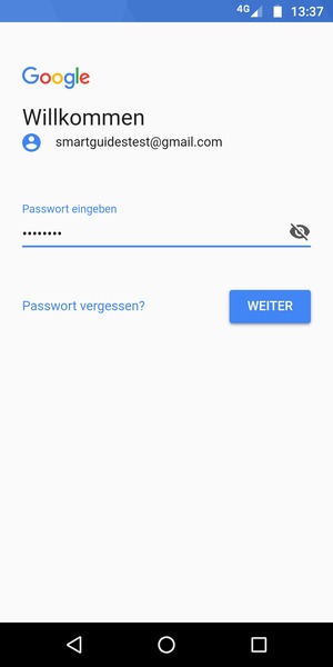 Geben Sie Ihre Passwort ein und wählen Sie WEITER